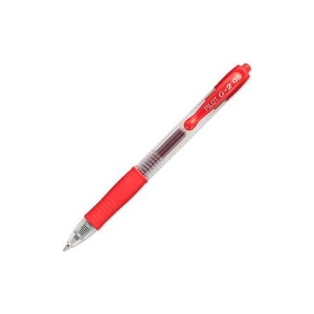 Pilot Pilot¬Æ G2 Gel Retractable Rollerball Pen, Extra Fine, 0.5mm, Red Ink, Dozen 31004